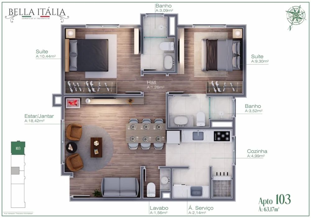 Apartamento para venda no bairro Moura em Gramado