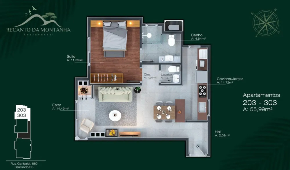 Apartamento para venda no bairro Centro em Gramado