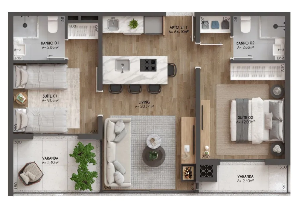 Apartamento para venda no bairro Centro  em Canela