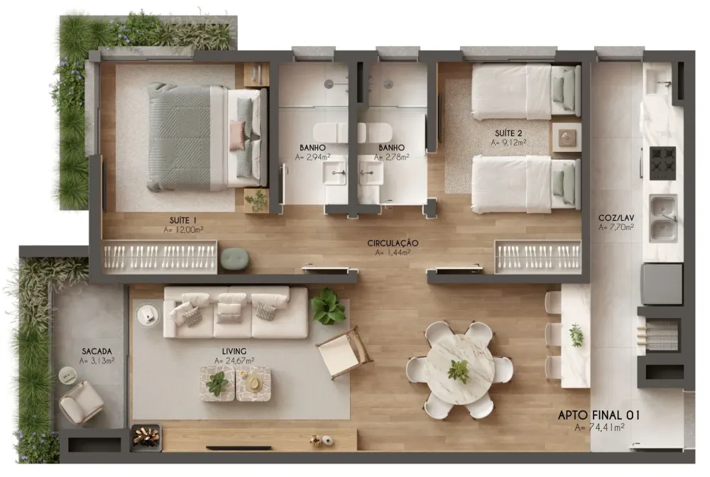 Apartamento para venda no bairro Centro  em Canela