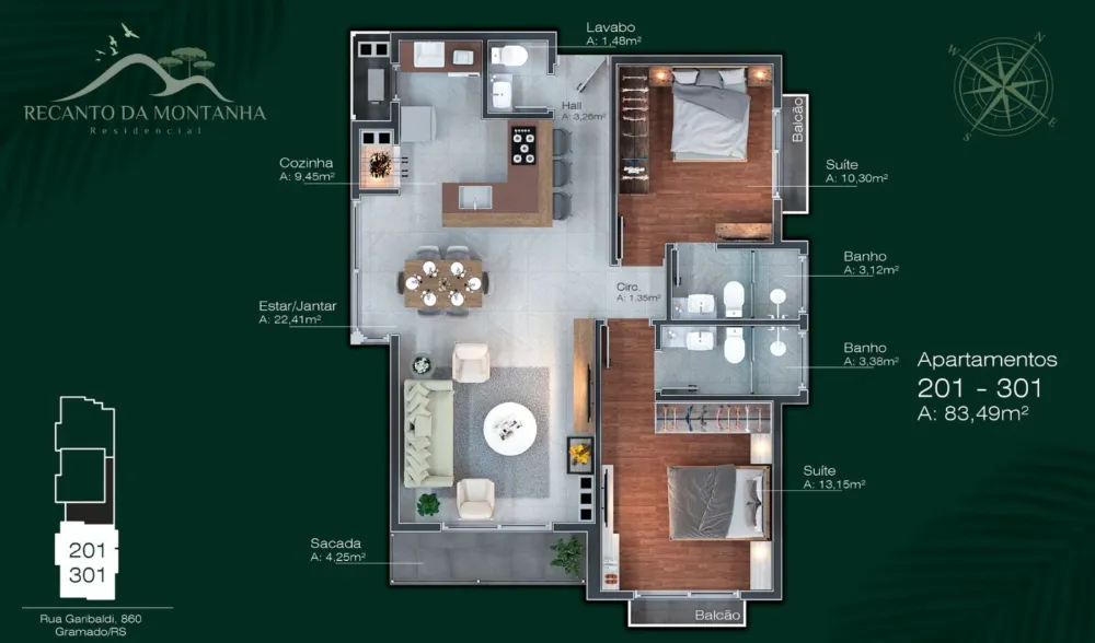 Apartamento para venda no bairro Centro em Gramado