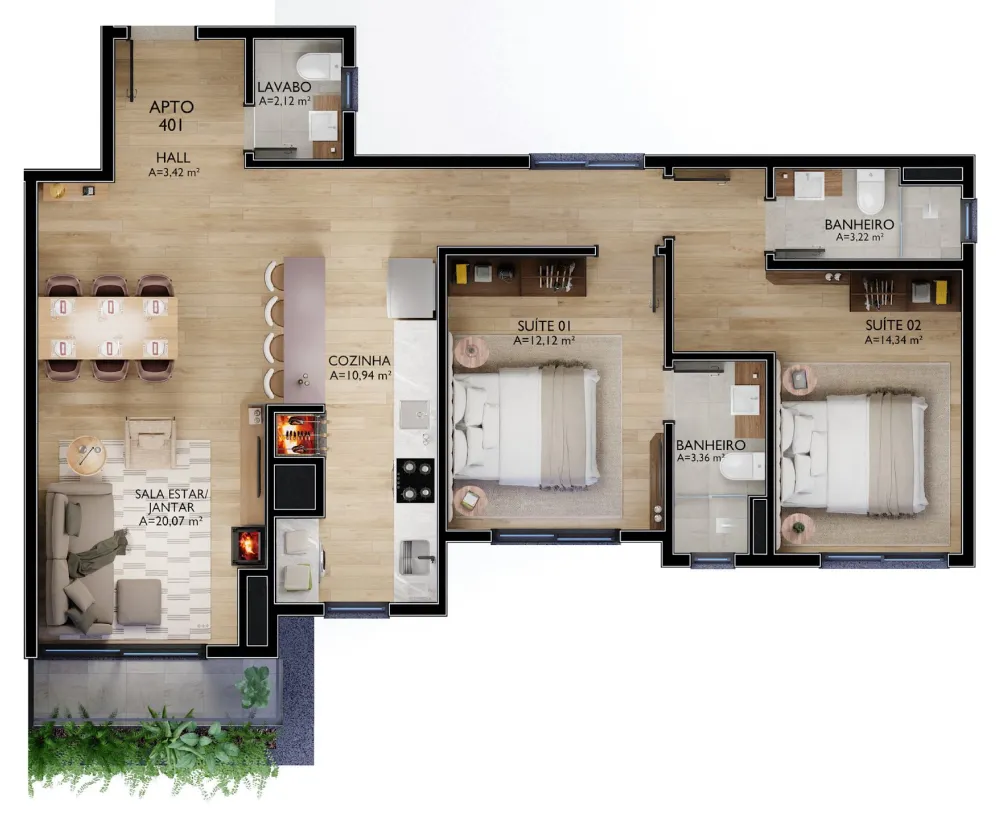 Apartamento para venda no bairro Centro em Gramado