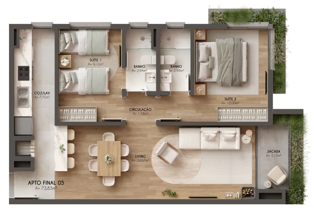 Apartamento para venda no bairro Centro  em Canela