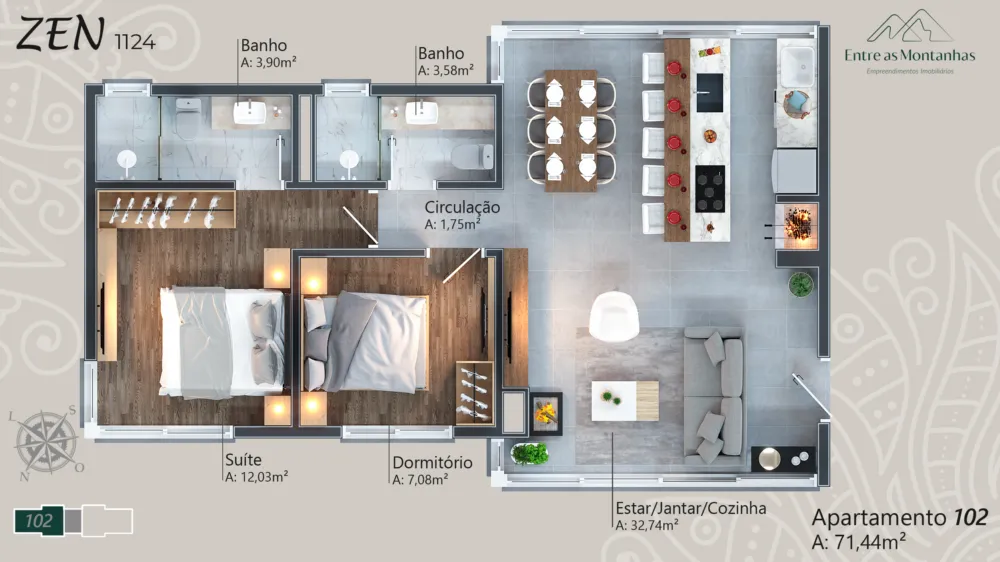 Apartamento para venda no bairro Floresta em Gramado
