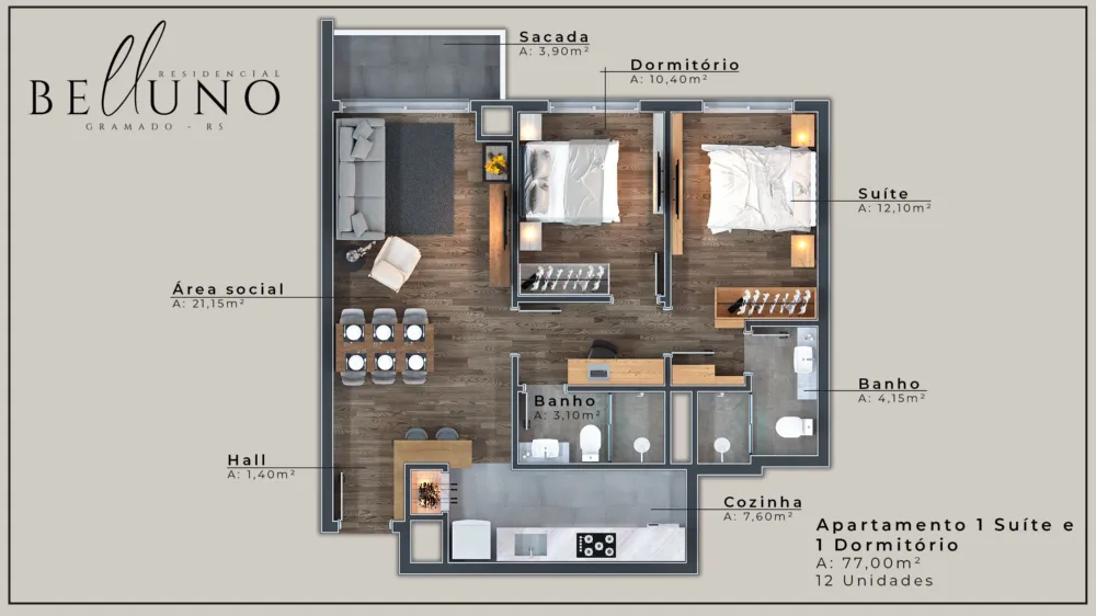Apartamento para venda no bairro Moura em Gramado