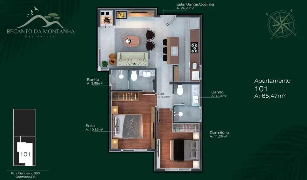 Apartamento para venda no bairro Centro em Gramado