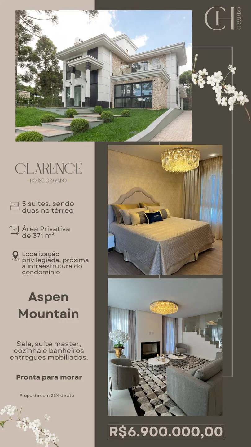 Casa 5 quartos sendo 4 suítes para venda no bairro Aspen Mountain em Gramado