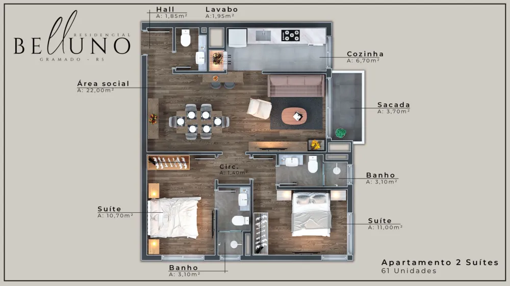 Apartamento para venda no bairro Moura em Gramado