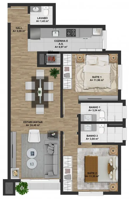 Apartamento para venda no bairro Floresta em Gramado