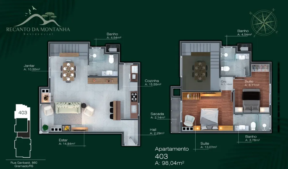 Apartamento para venda no bairro Centro em Gramado