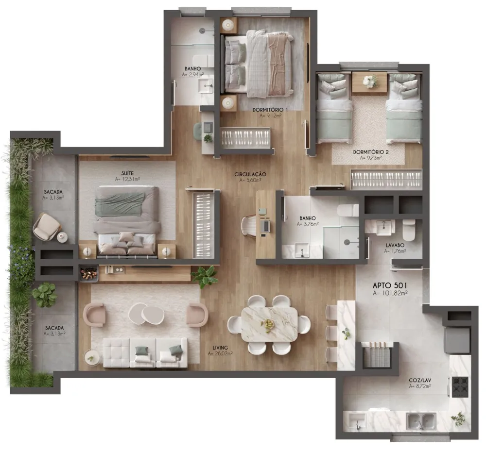 Apartamento para venda no bairro Centro  em Canela