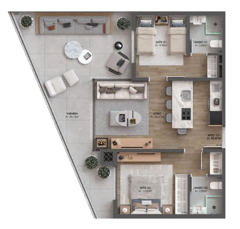 Apartamento para venda no bairro Centro  em Canela