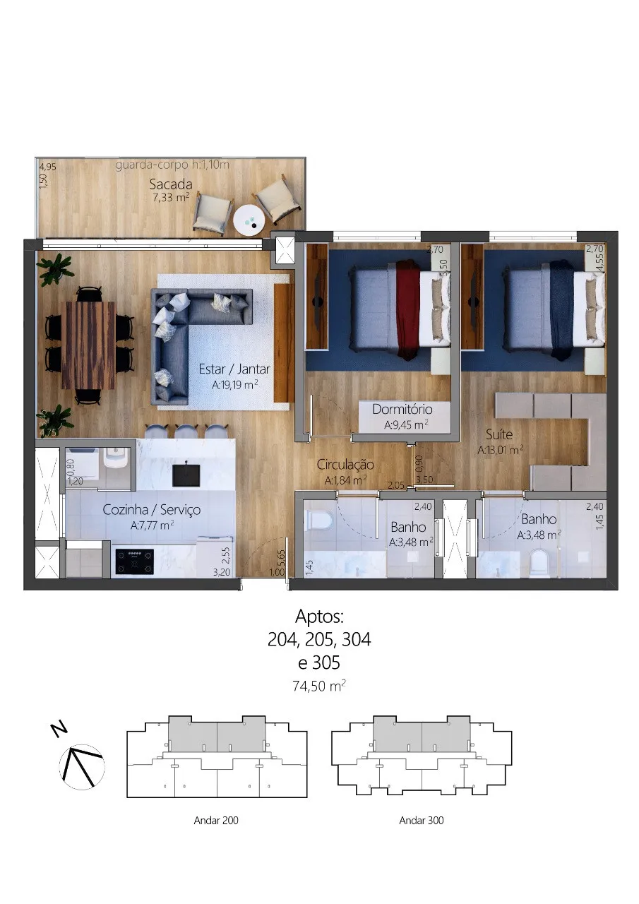 Apartamento 1 quarto para venda no bairro Moura em Gramado