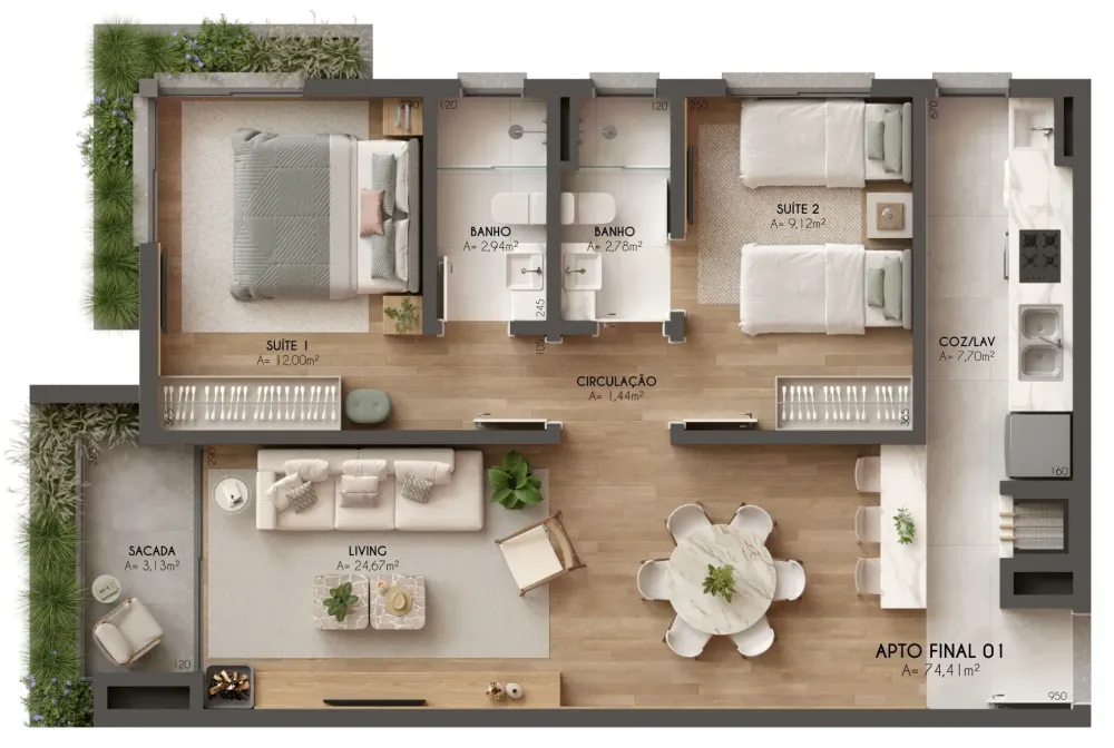 Apartamento para venda no bairro Centro  em Canela
