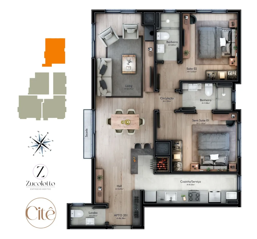Apartamento para venda no bairro Carniel em Gramado