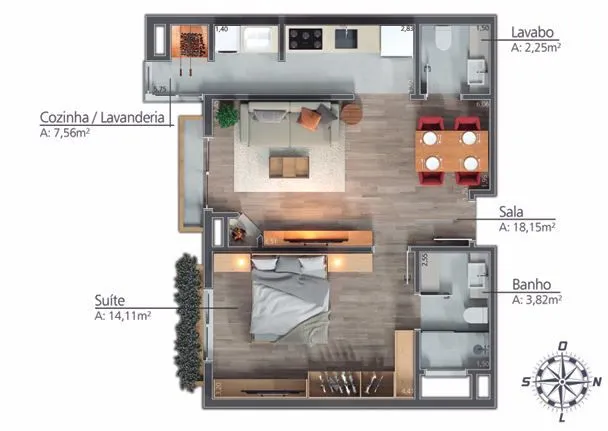 Apartamento para venda no bairro Moura em Gramado