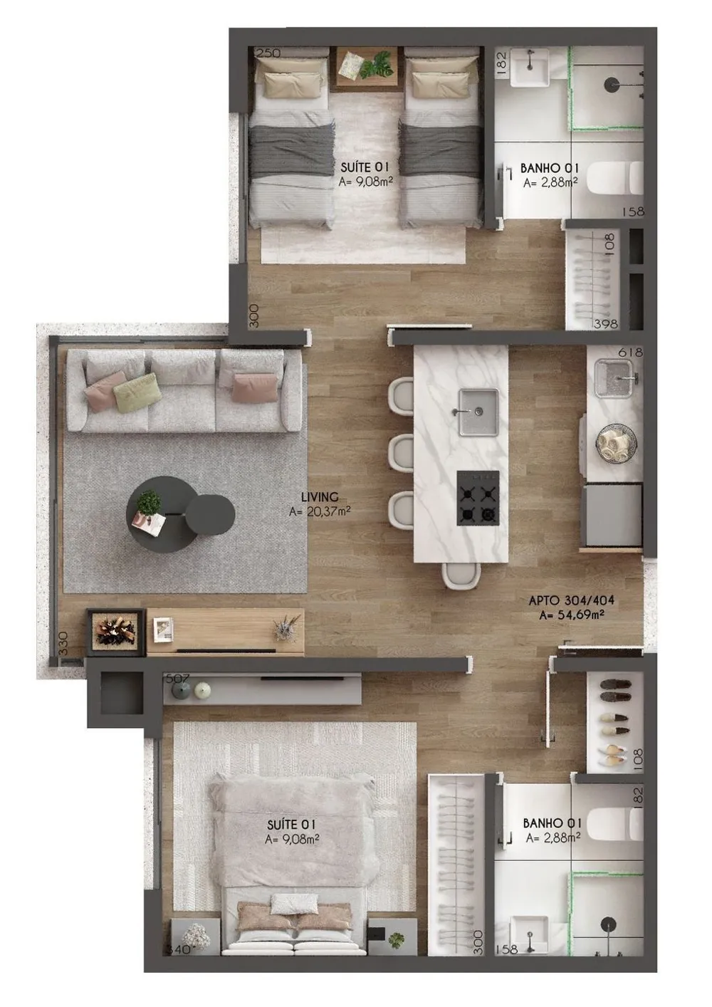 Apartamento para venda no bairro Centro  em Canela