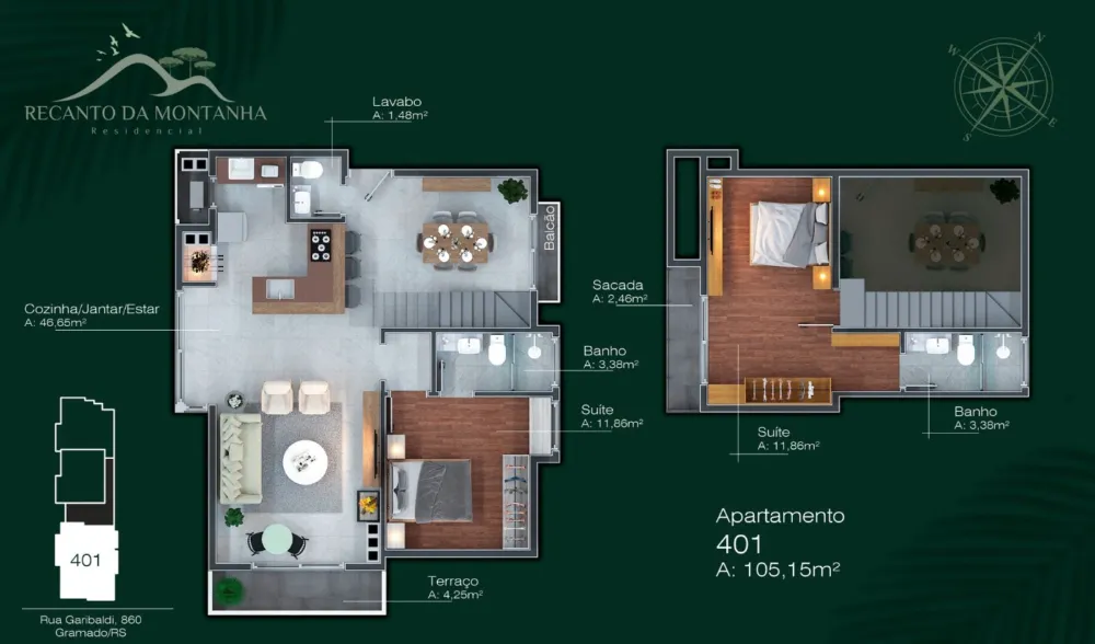 Apartamento para venda no bairro Centro em Gramado