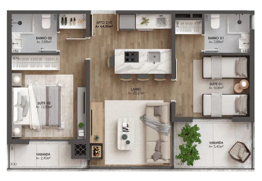 Apartamento para venda no bairro Centro  em Canela