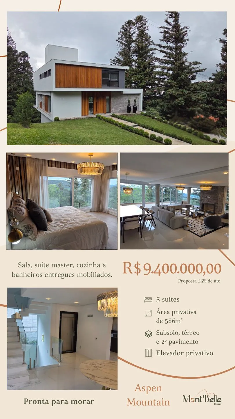 Casa de Condomínio para venda no bairro Aspen Mountain em Gramado