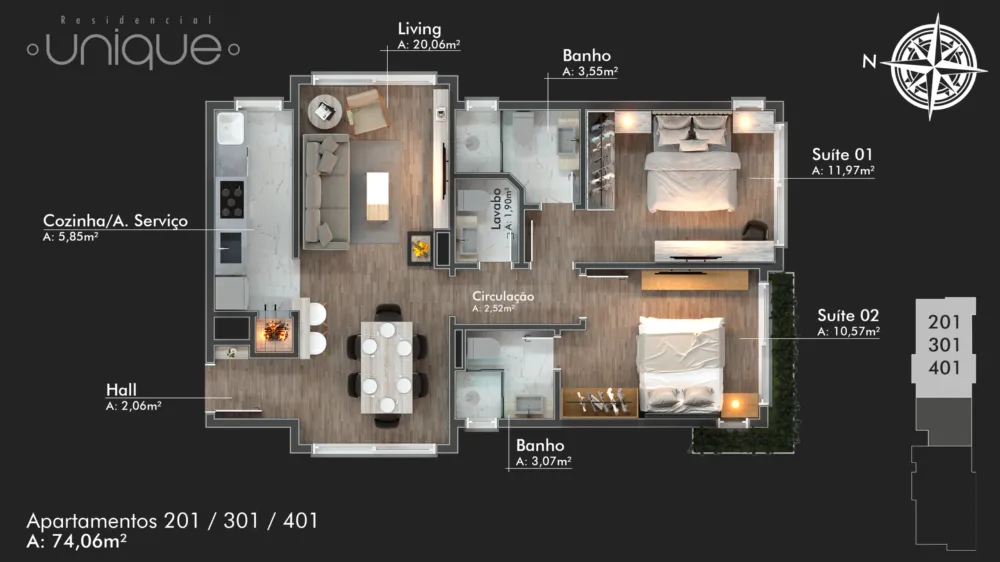 Apartamento para venda no bairro Floresta em Gramado