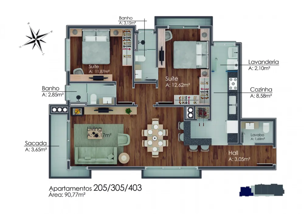 Apartamento para venda no bairro Av. Central em Gramado