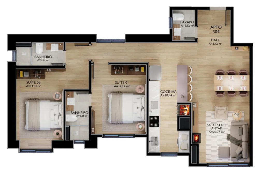 Apartamento para venda no bairro Centro em Gramado