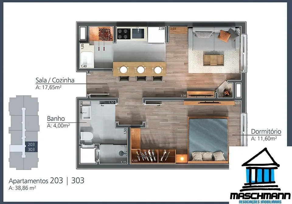 Apartamento em Gramado por R$ 480.000 à vista – onde a construtora cobra R$ 762.000