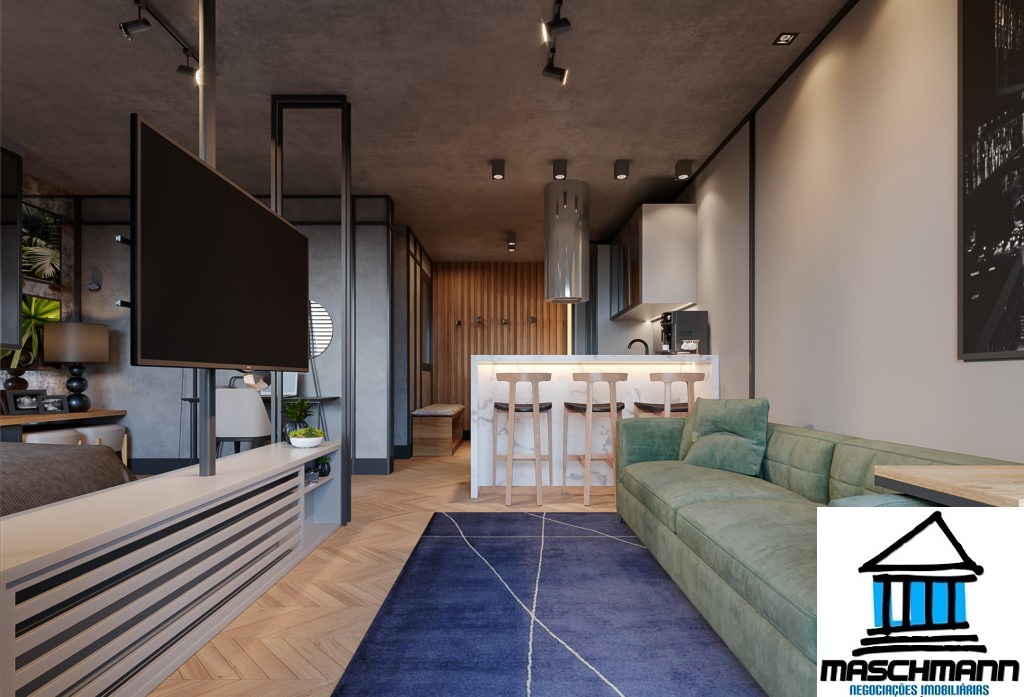 Apartamento 1 Dormitório mobiliado com terraço perfeito para locação em Canela