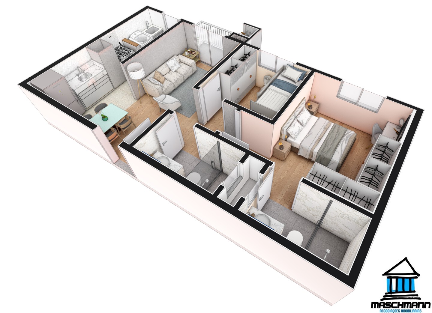 Apartamento 2 dormitórios com suíte em Gramado por R$ 424.900,00