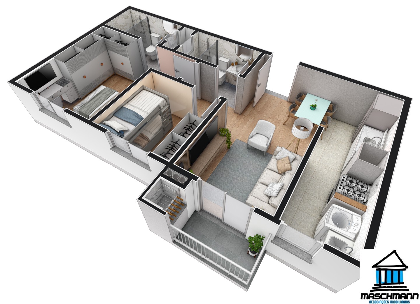 Apartamento 2 dormitórios com suíte em Gramado por R$ 424.900,00