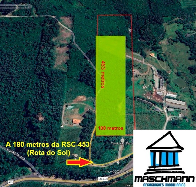 Terreno de 4,63 ha à venda em Farroupilha/RS – Serra Gaúcha, a 180 m da RSC‑453 (Rota do Sol)