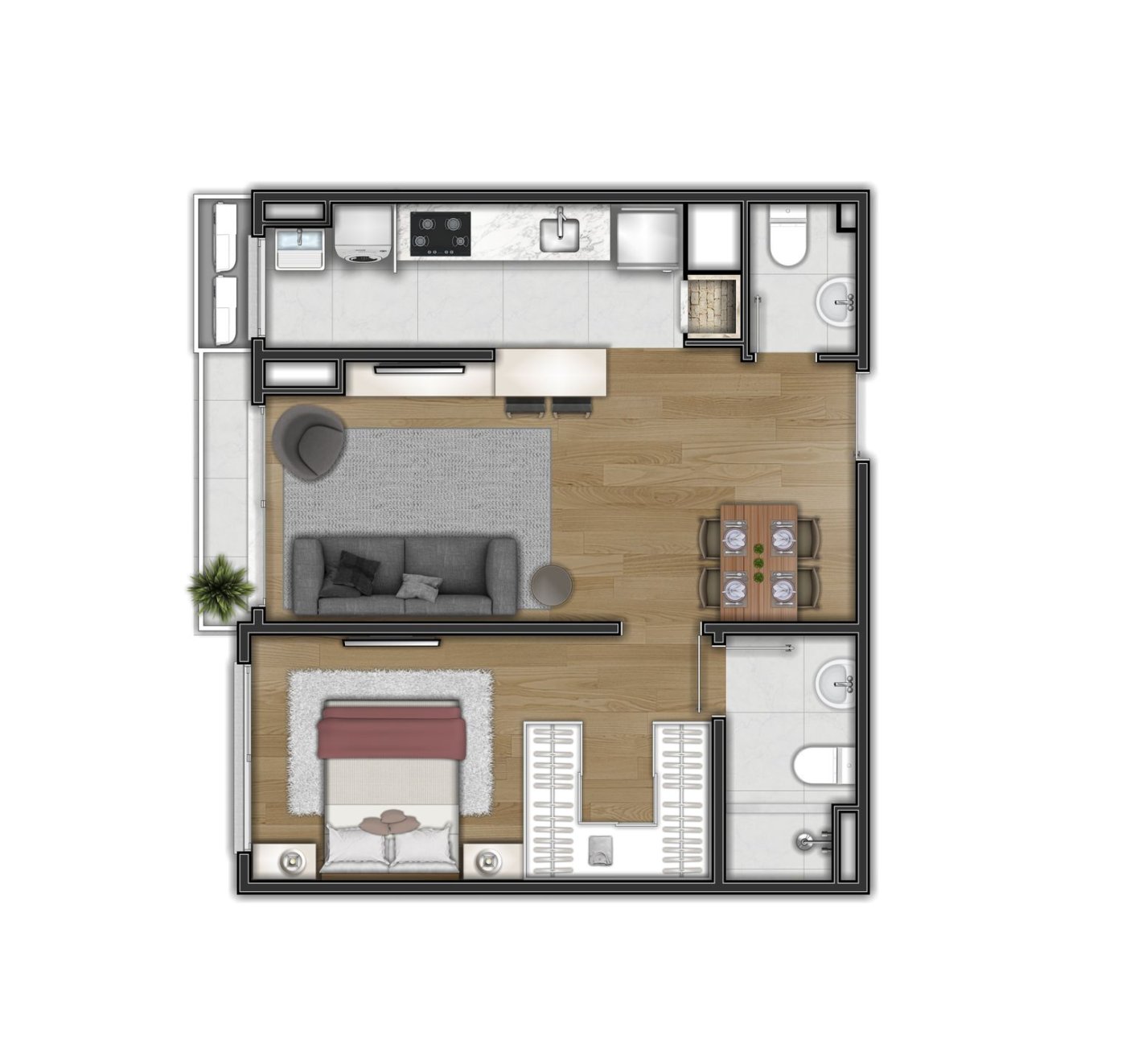 Apartamento de 2 quartos com suíte em Pré Lançamento, Centro, Canela.